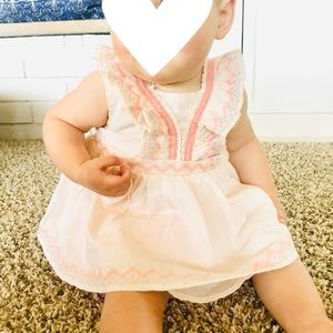 Ruffle embroidered spring top dress easter 3-6mo.